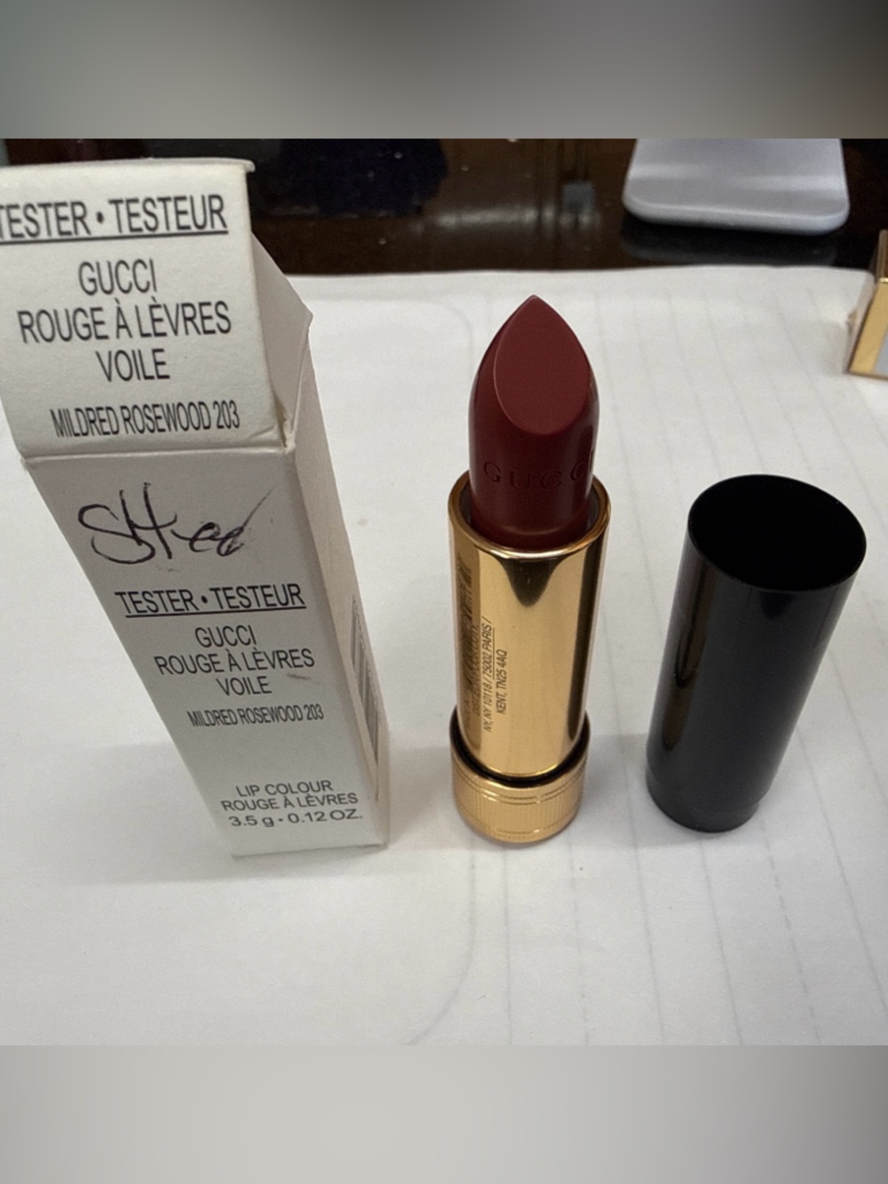 Gucci Lipstick Mildred Rosewood 203 - Deep Rosewood  (no retail box)
